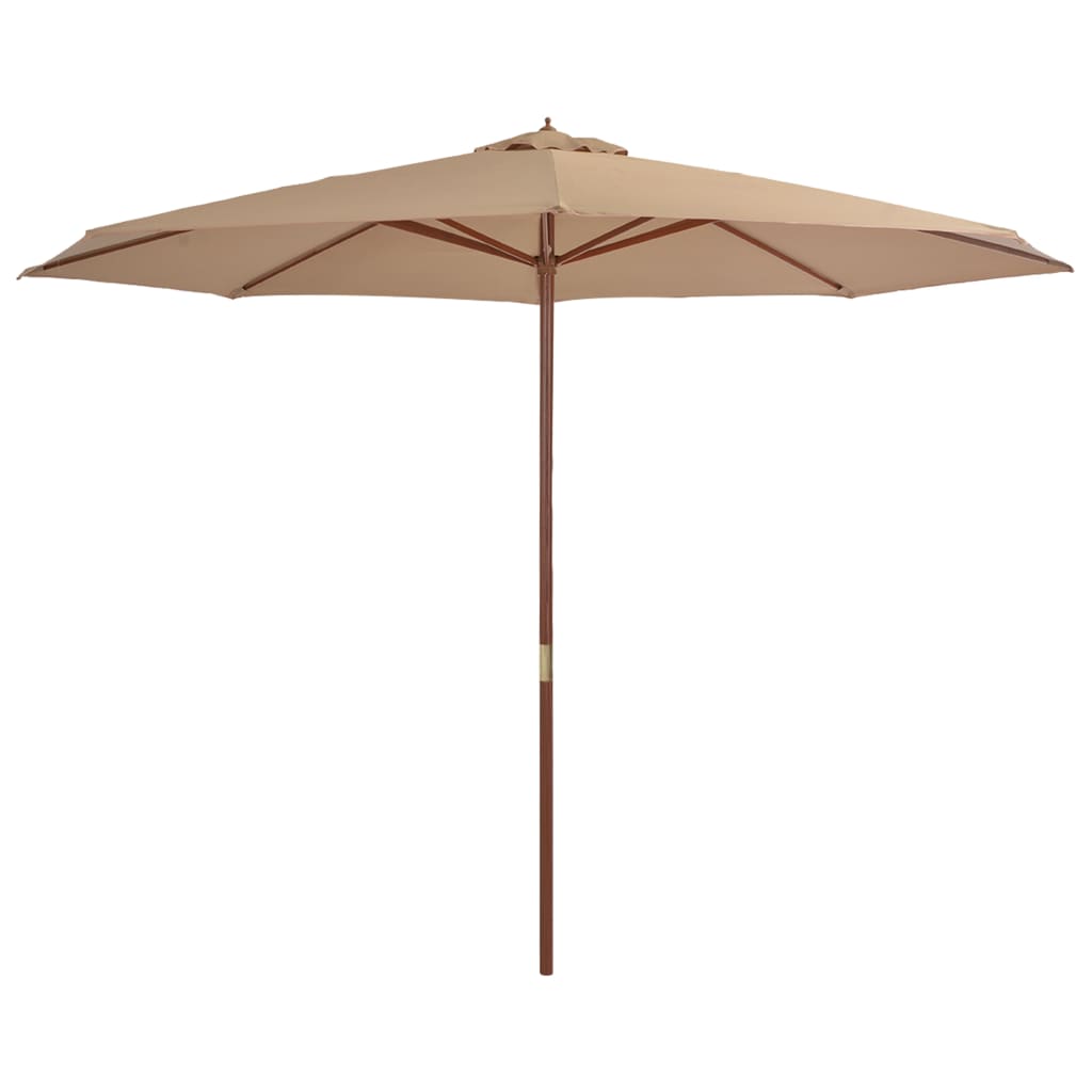 Outdoor Parasol with Wooden Pole 137.8" Taupe