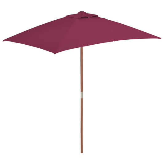 Outdoor Parasol with Wooden Pole 59.1"x78.7" Bordeaux Red