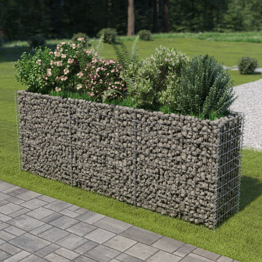 Gabion Raised Bed Galvanized Steel 106.3"x19.7"x39.4"