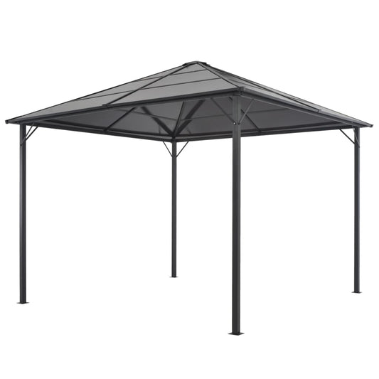 Gazebo with Roof Aluminum 9.8'x9.8' Black