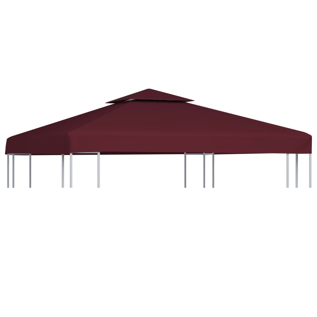 2-Tier Gazebo Top Cover 1 oz/ft² 9.8'x9.8' Bordeaux