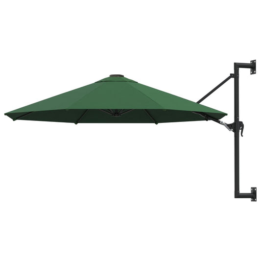 Wall-Mounted Parasol with Metal Pole 118.1" Green