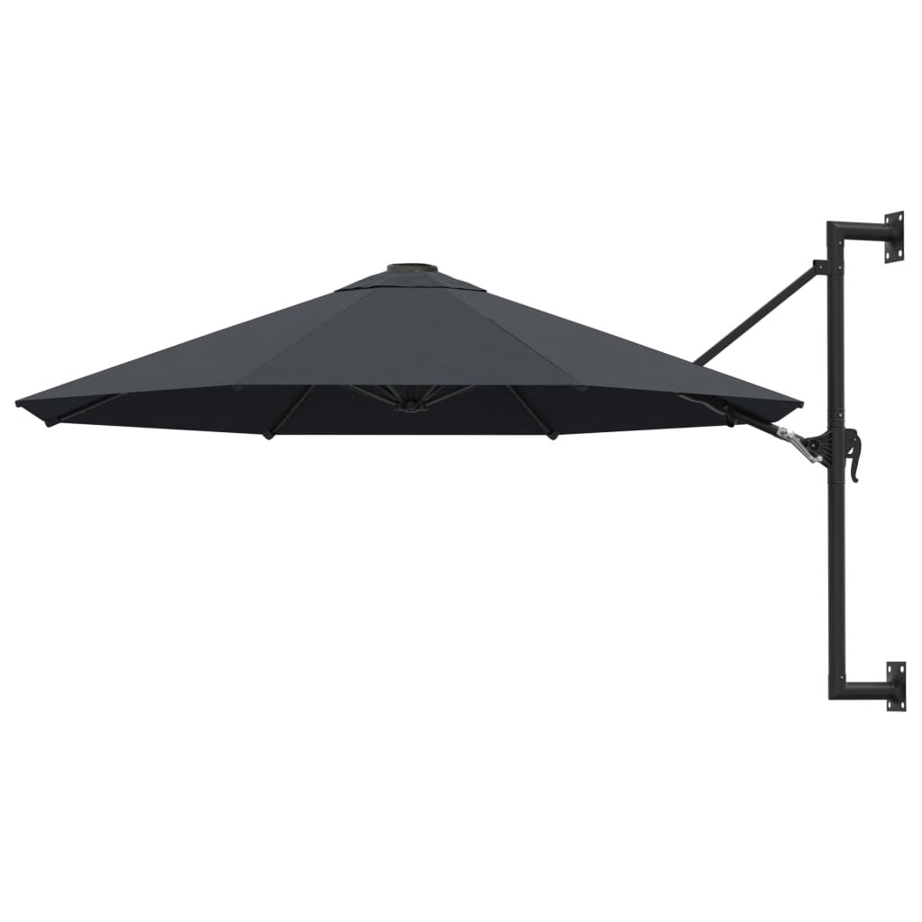 Wall-Mounted Parasol with Metal Pole 118.1" Anthracite