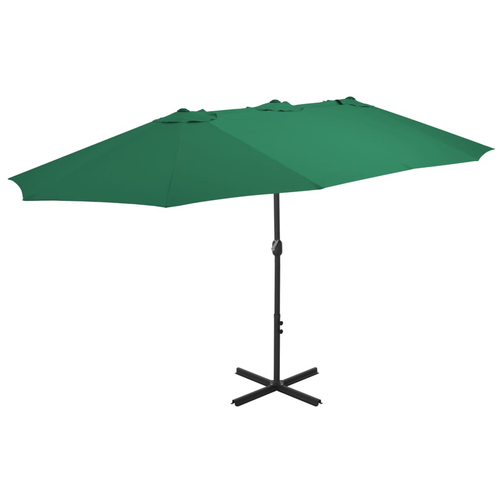 Outdoor Parasol with Aluminum Pole 181.1"x106.3" Green
