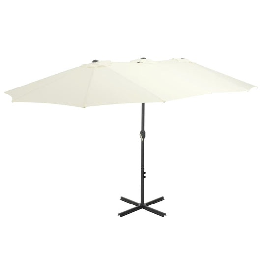 Outdoor Parasol with Aluminum Pole 181.1"x106.3" Sand