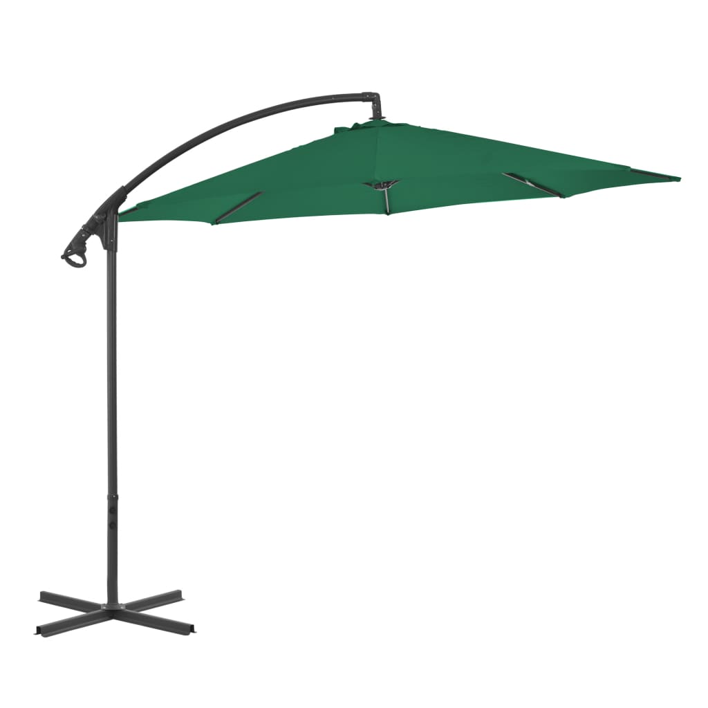 Cantilever Umbrella with Steel Pole 118.1" Green