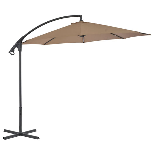 Cantilever Umbrella with Steel Pole 118.1" Taupe