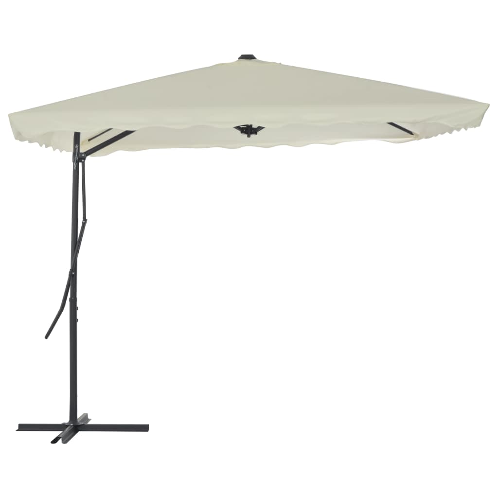 Outdoor Parasol with Steel Pole 98.4"x98.4" Sand