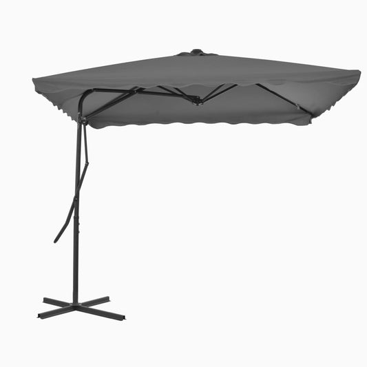 Outdoor Parasol with Steel Pole 98.4"x98.4" Anthracite