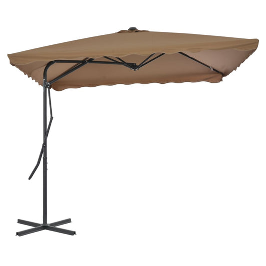 Outdoor Parasol with Steel Pole 98.4"x98.4" Taupe