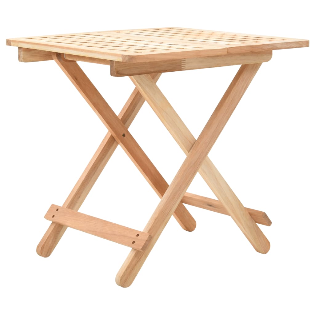Foldable Side Table Solid Walnut Wood 19.7"x19.7"x19.2"