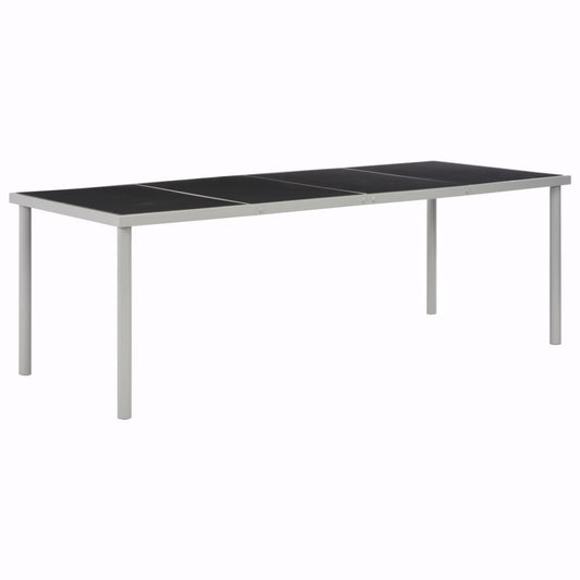 Patio Table Black 86.6" x 35.4" x 29.3" Steel