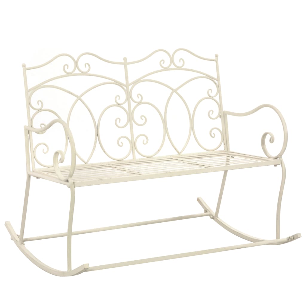 Patio Bench 40.9" Iron Antique White