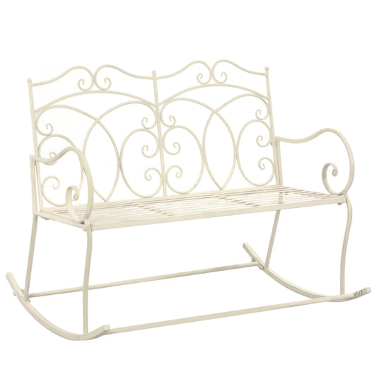 Patio Bench 40.9" Iron Antique White