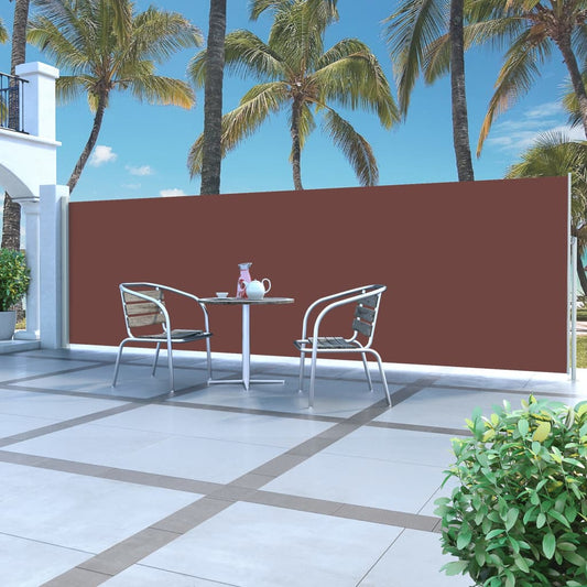 Retractable Side Awning 63"x196.9" Brown