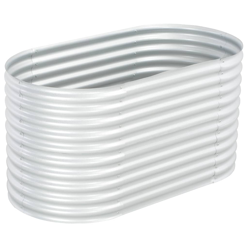 Garden Raised Bed 63"x31.5"x31.9" Galvanized Steel Silver