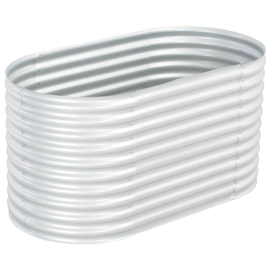 Garden Raised Bed 63"x31.5"x31.9" Galvanized Steel Silver