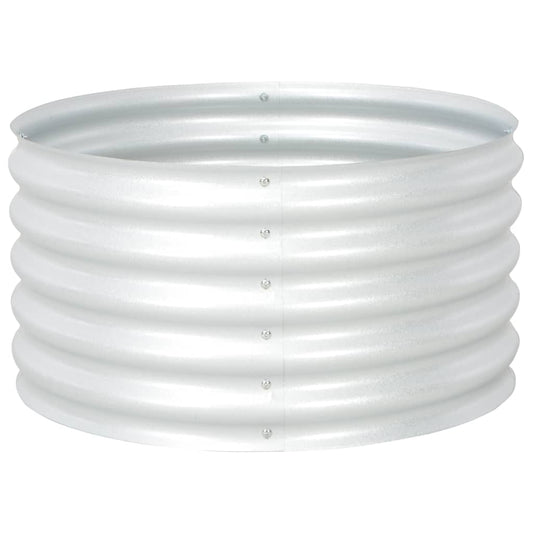 Garden Raised Bed 31.5"x31.5"x17.3" Galvanized Steel Silver