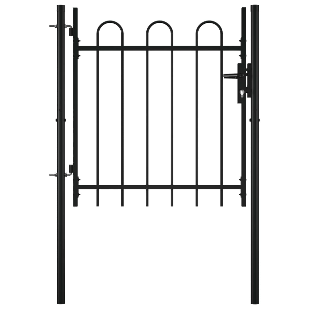 Single Door Fence Gate with Hoop Top 39.4" x 29.5"