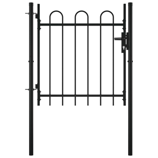 Single Door Fence Gate with Hoop Top 39.4" x 29.5"