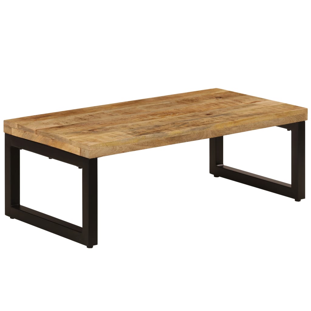 Coffee Table 39.4"x19.7"x13.8" Solid Mango Wood and Steel