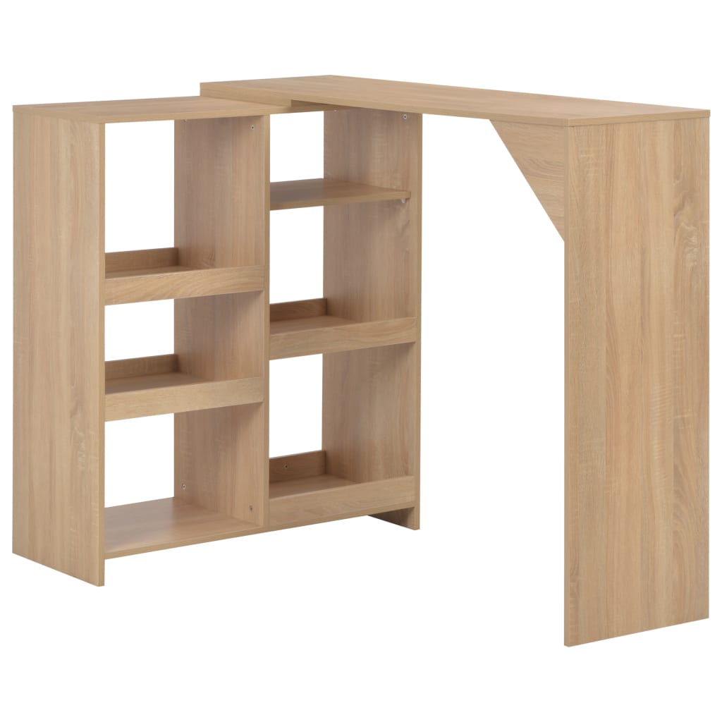 Bar Table with Moveable Shelf Oak 54.3"x15.4"x43.3"