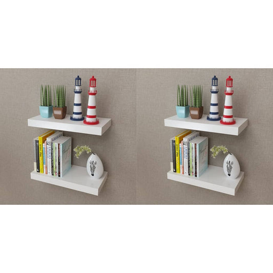 Wall Shelves 4 pcs White 15.7"