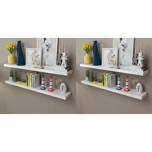 Wall Shelves 4 pcs White 47.2"