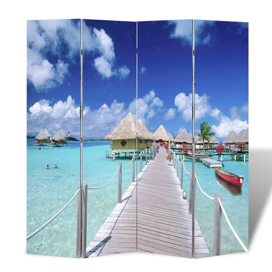 Folding Room Divider 63"x66.9" Beach