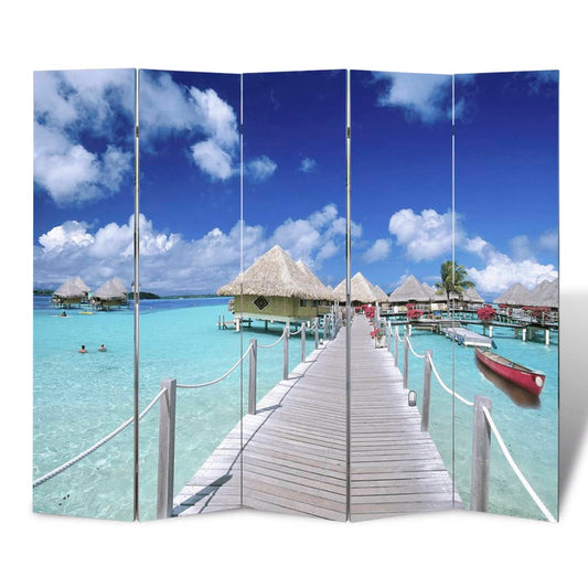 Folding Room Divider 78.7"x66.9" Beach