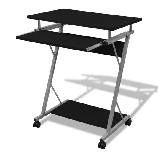 Computer Desk Pull Out Tray Black Furniture Office Student Table