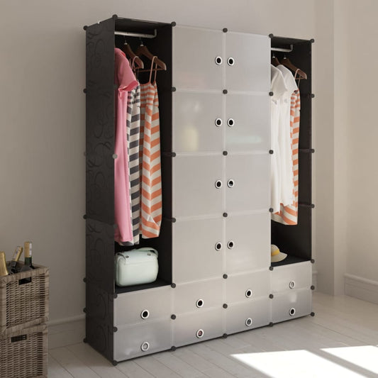 Modular Cabinet with 18 Compartments 14.6"x57.5"x71"