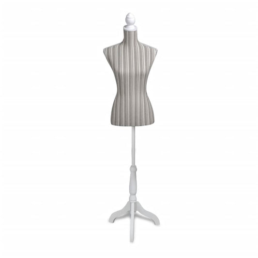 Ladies Bust Display Mannequin Linen with Stripes
