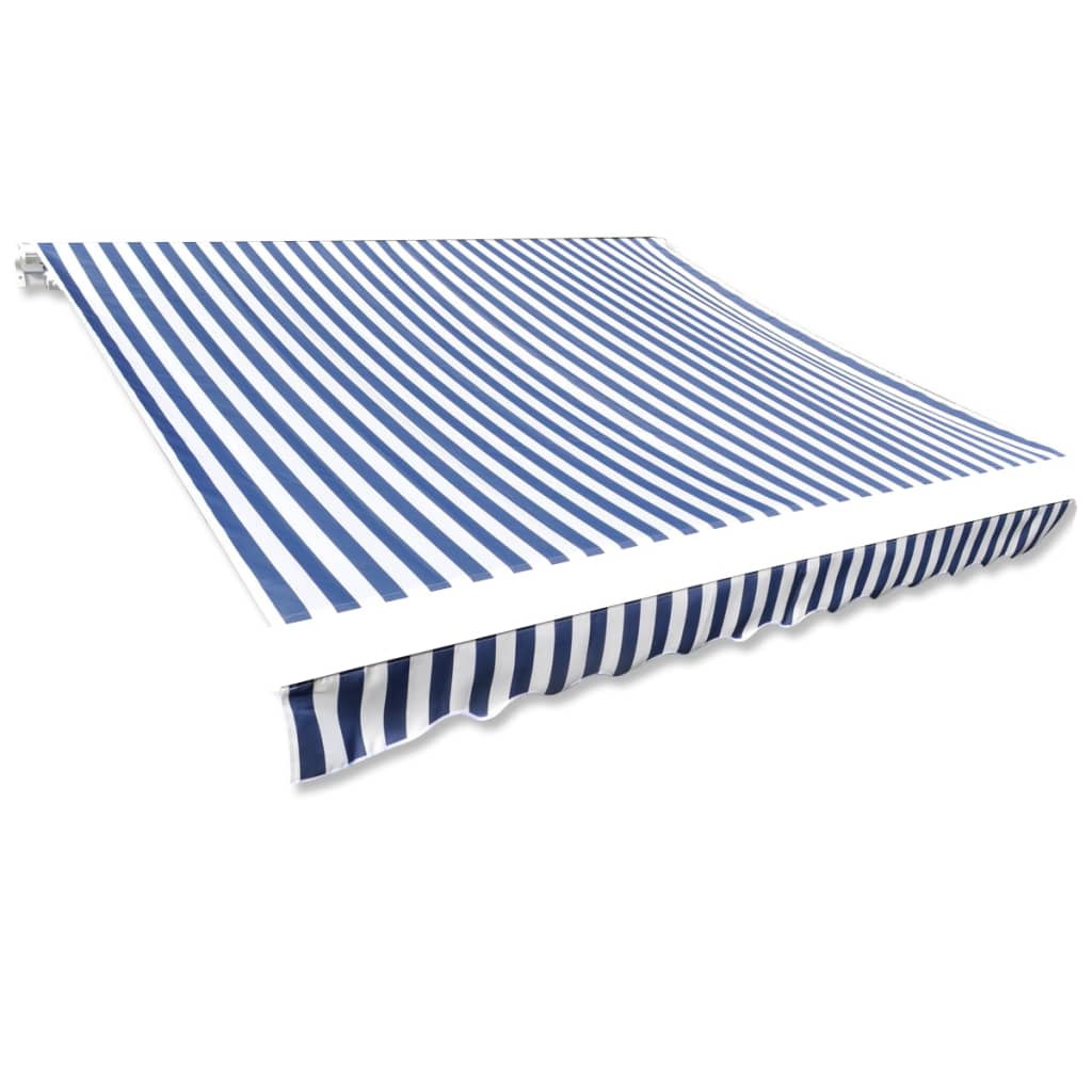 Awning Top Sunshade Canvas Blue & White 13.1'x9.8' (Frame Not Included)