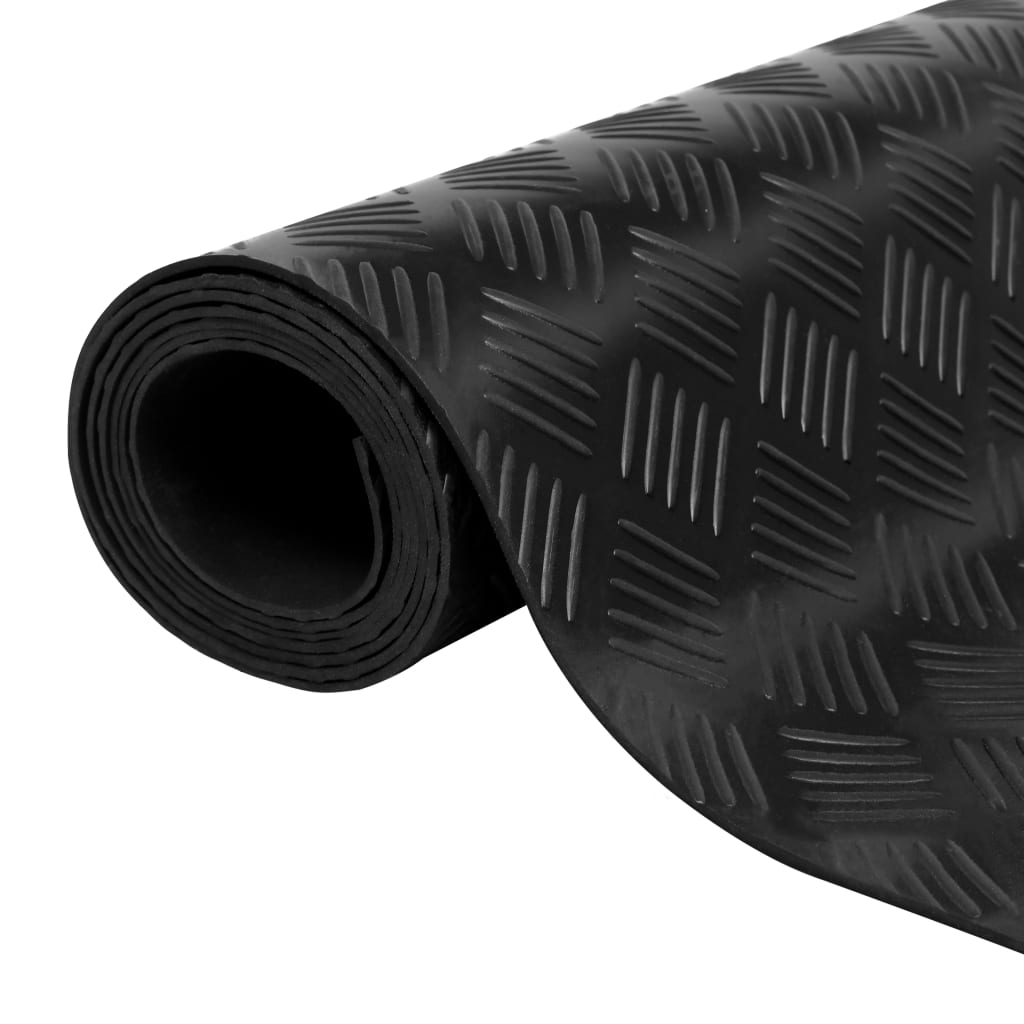 Rubber Floor Mat Anti-Slip 16' x 3' Checker Plate