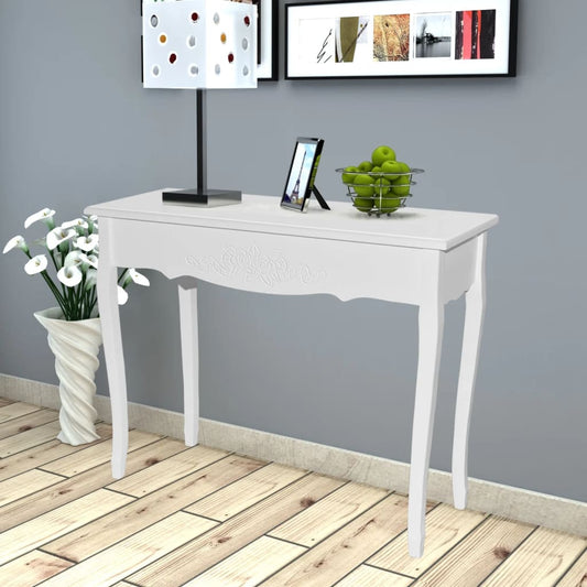 White Dressing Console Table