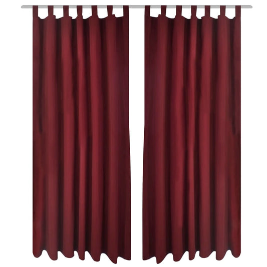 2 pcs Bordeaux Micro-Satin Curtains with Loops 55" x 96"