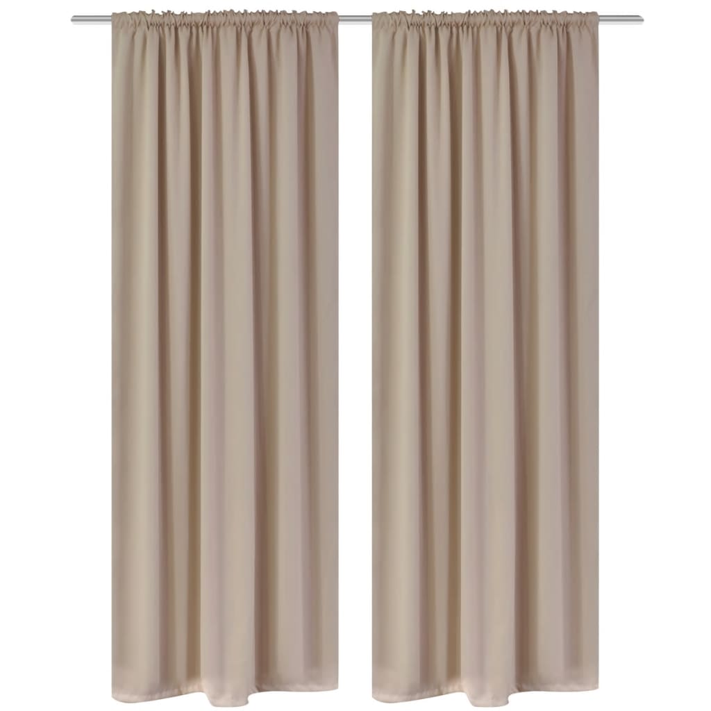2 pcs Cream Slot-Headed Blackout Curtains 53" x 96"