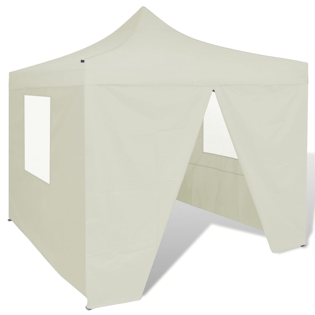 Cream Foldable Tent 9.8'x9.8' with 4 Walls