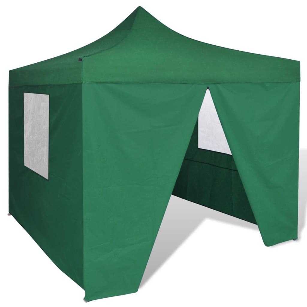 Green Foldable Tent 9.8'x9.8' with 4 Walls