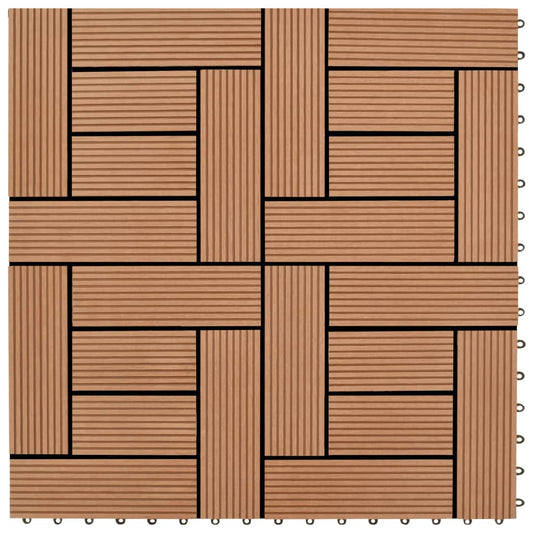 Brown 11 pcs 11.8"x11.8" Decking Tiles WPC 11 ft²