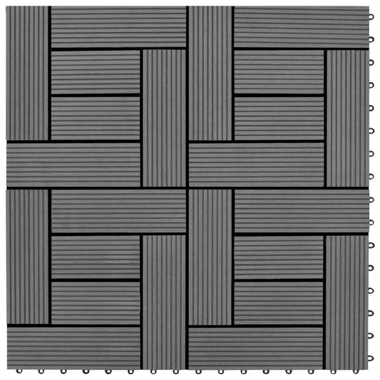 Gray 11 pcs 11.8"x11.8" Decking Tiles WPC 11 ft²