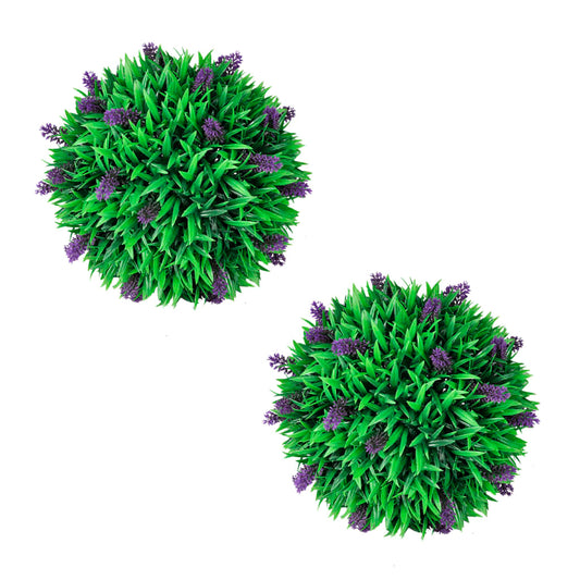 Set of 2 Artificial Boxwood Ball with Lavender 11.8"