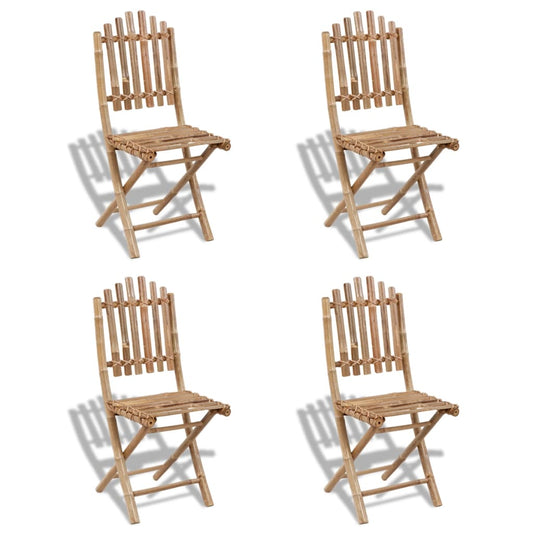 Foldable Patio Chairs Bamboo 4 pcs