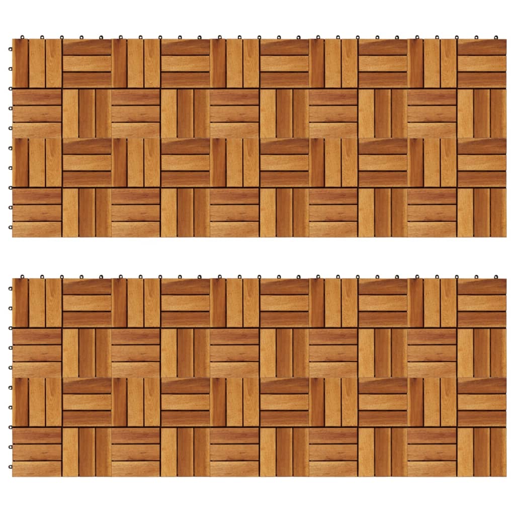 Decking Tiles 11.8"x11.8" Acacia Set of 20