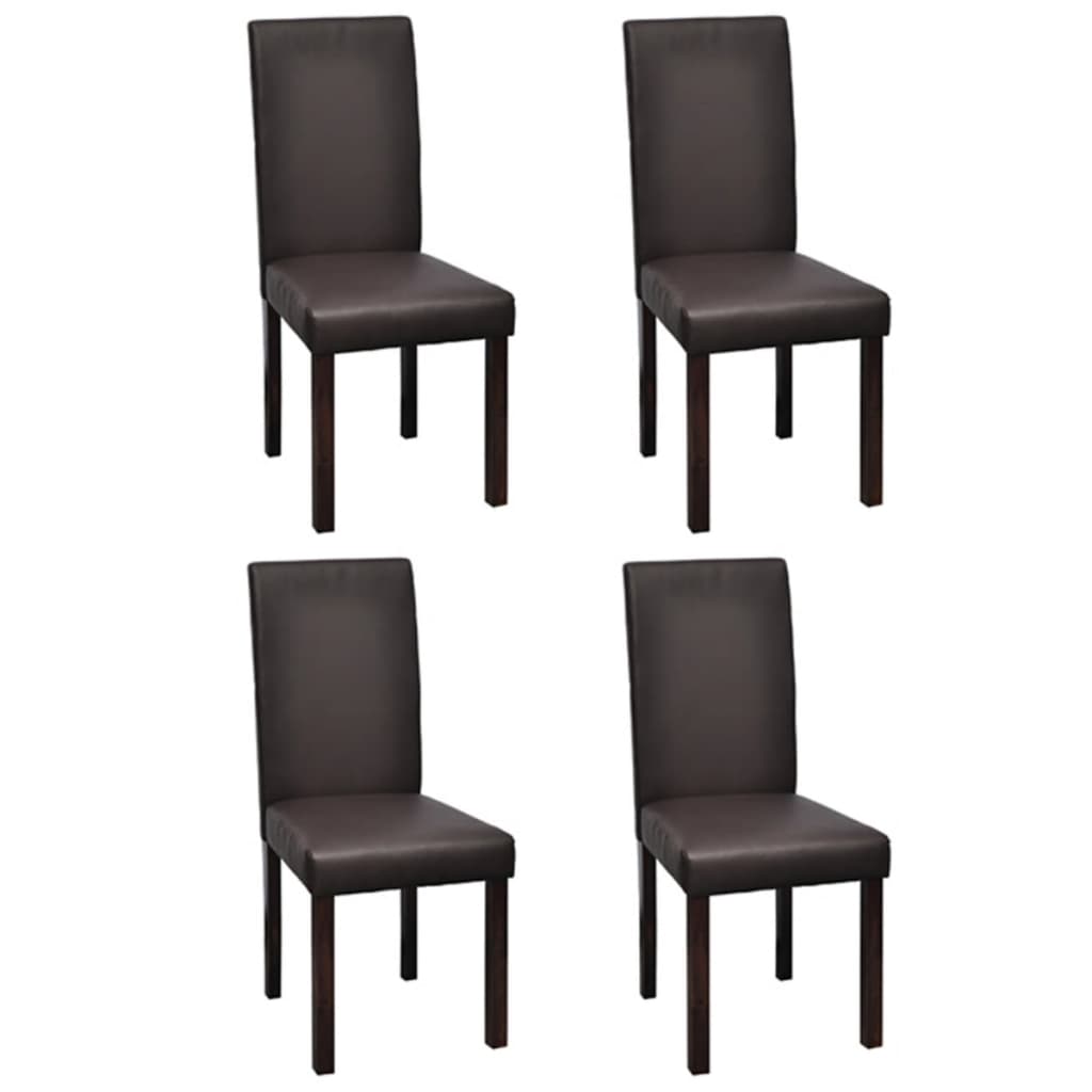 Dining Chairs 4 pcs Brown Faux Leather