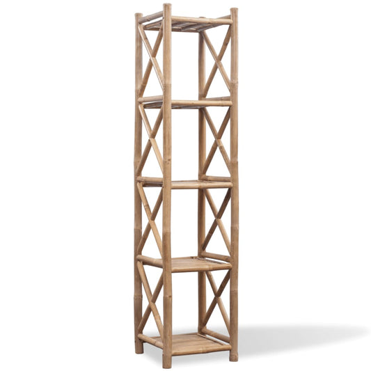 5-Tier Bamboo Shelf Square