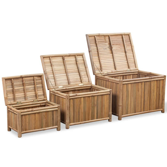 Storage Boxes 3 Pieces Bamboo