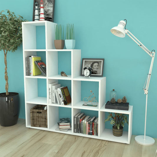 Staircase Bookcase/Display Shelf 55.9" White