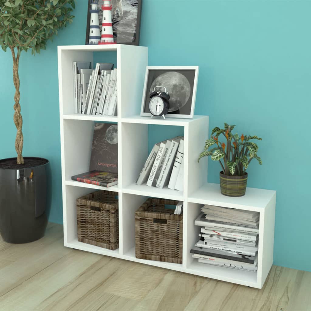 Staircase Bookcase/Display Shelf 42.1" White